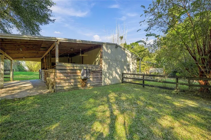 side of barn