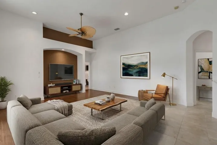 virtually staged family room