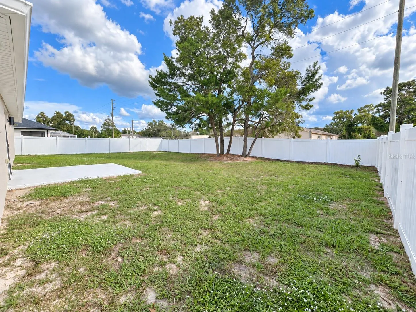 Fully fenced backyard