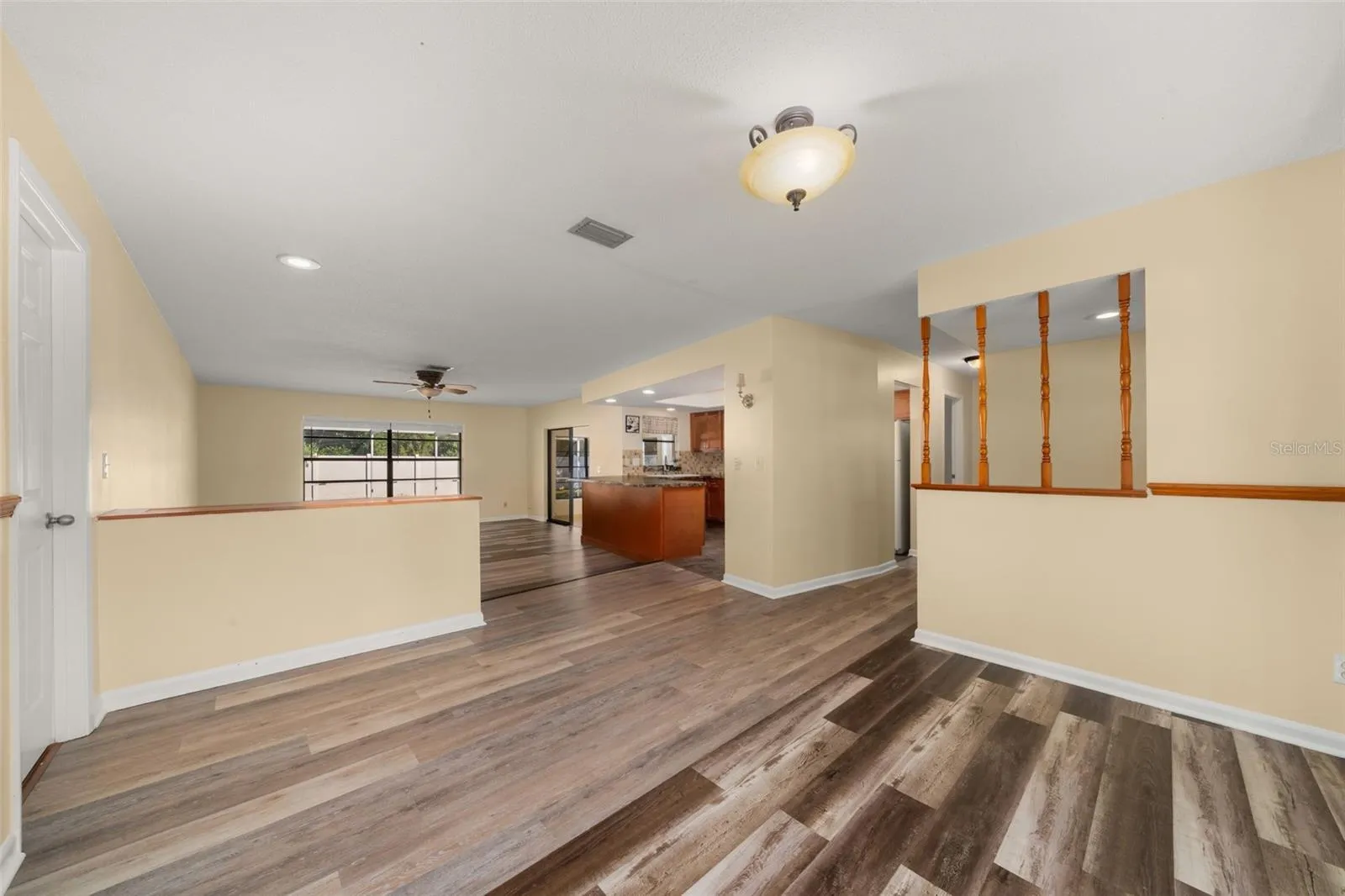 View from dining room to living room