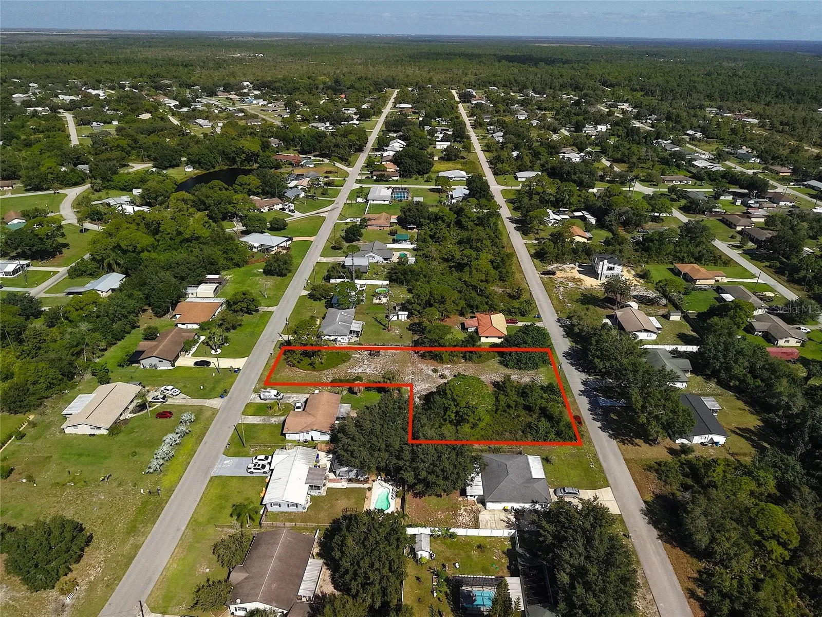 Dual paved road frontage access.