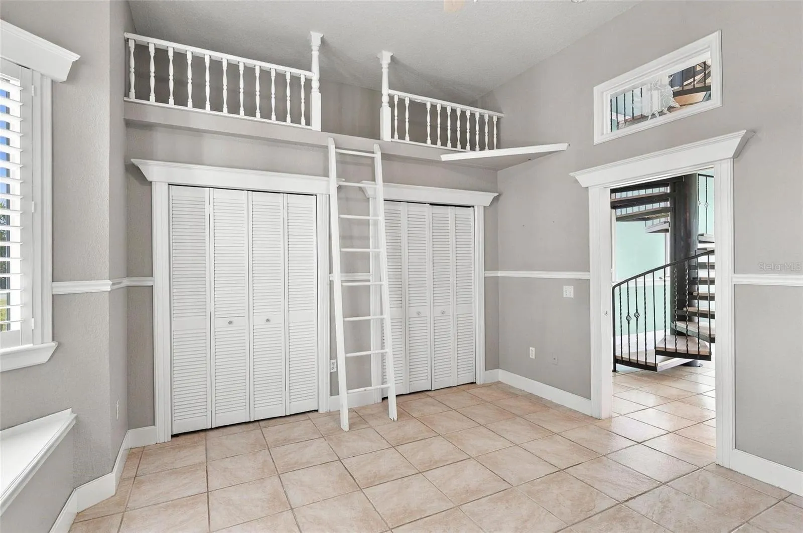 bedroom with bunk loft & dbl closet