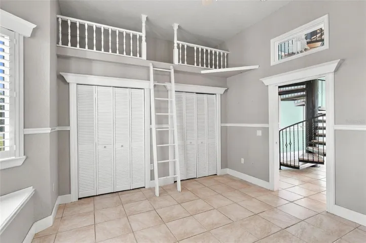 bedroom with bunk loft & dbl closet