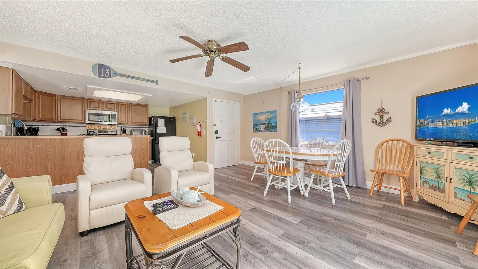 Unit B, Living/Dining Room combination.