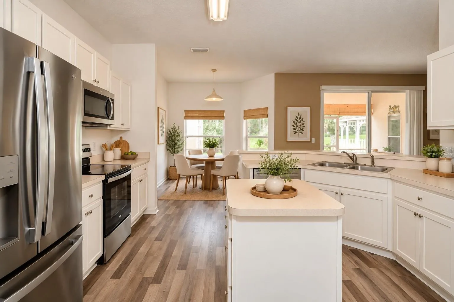 Virtually Staged Kitchen overlooking Breakfast Nook