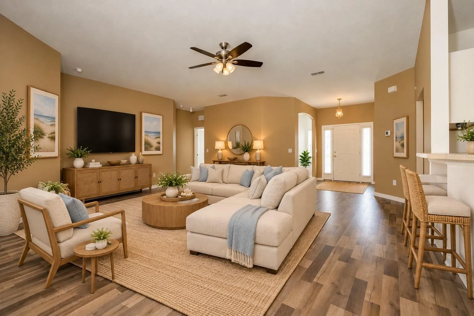 Virtually Staged Living Room 1st design