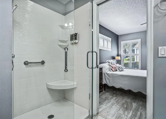 primary bath with skylight