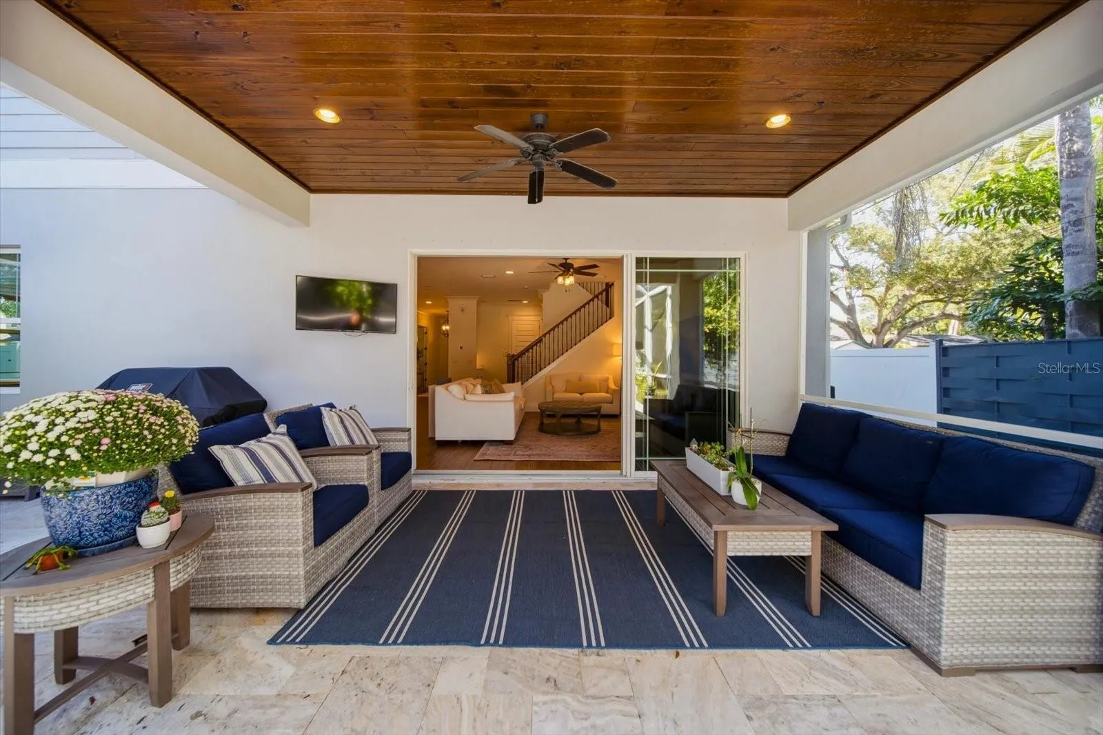 covered lanai facing inside home