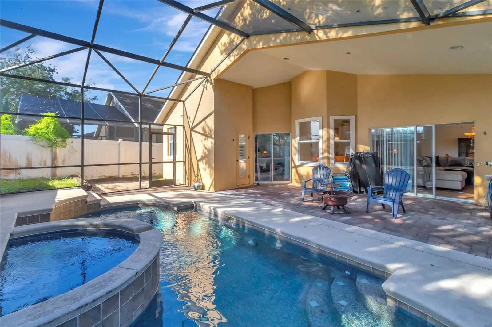 Large poolside patio
