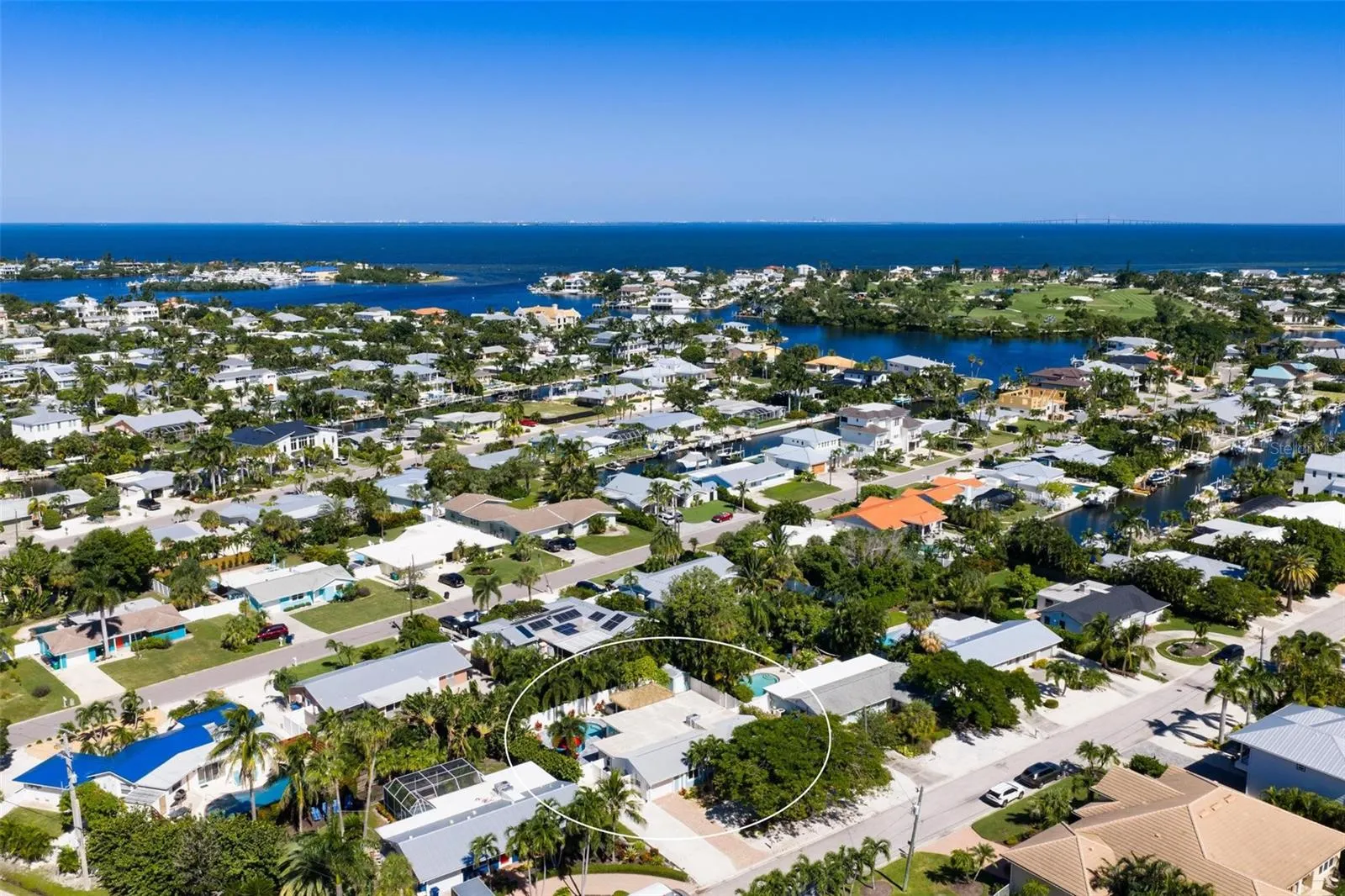 Aerial views to the north over Bimini Bay, Tampa Bay and beyond!