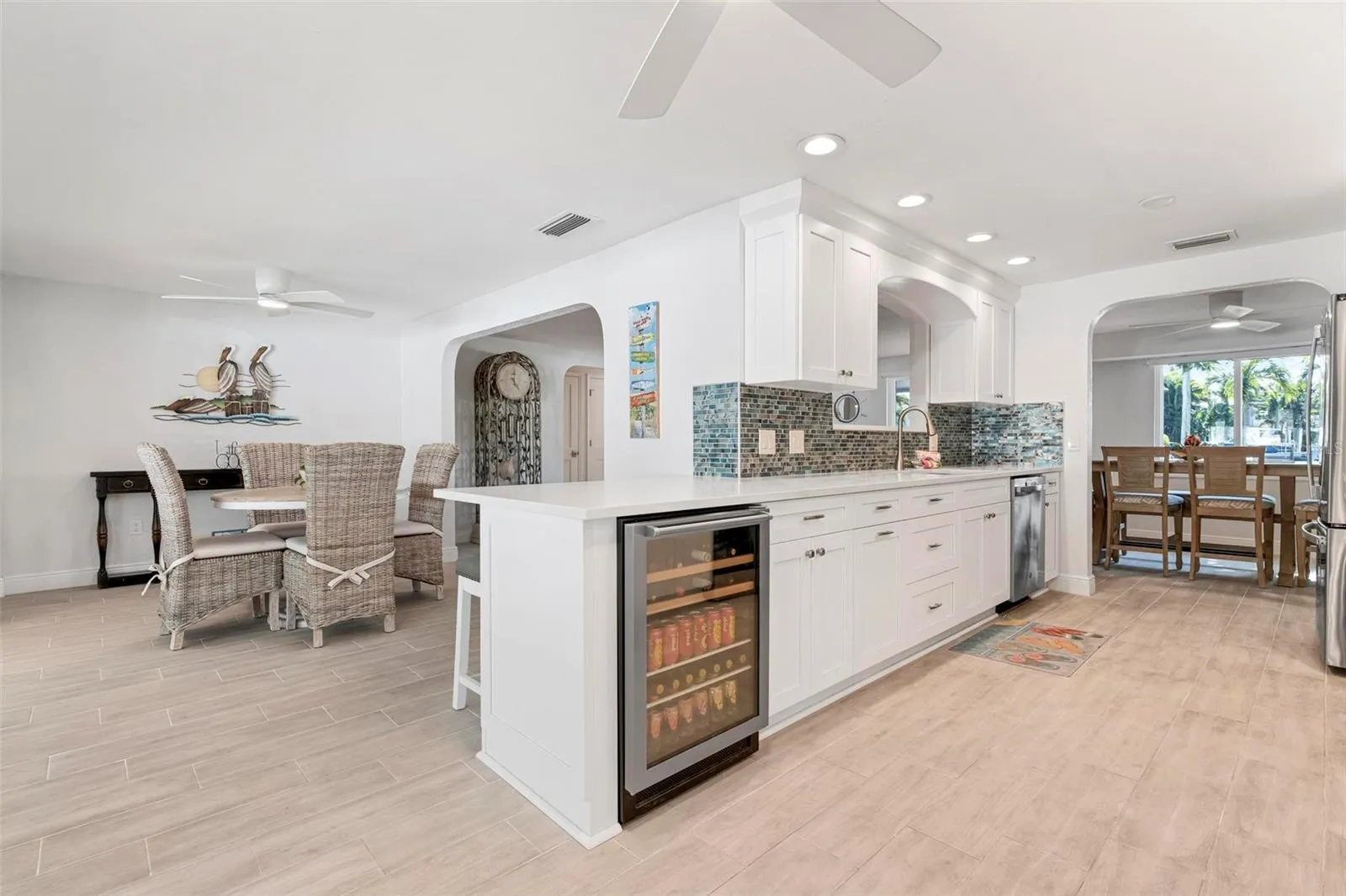 Kitchen with wine fridge and eat in breakfast bar