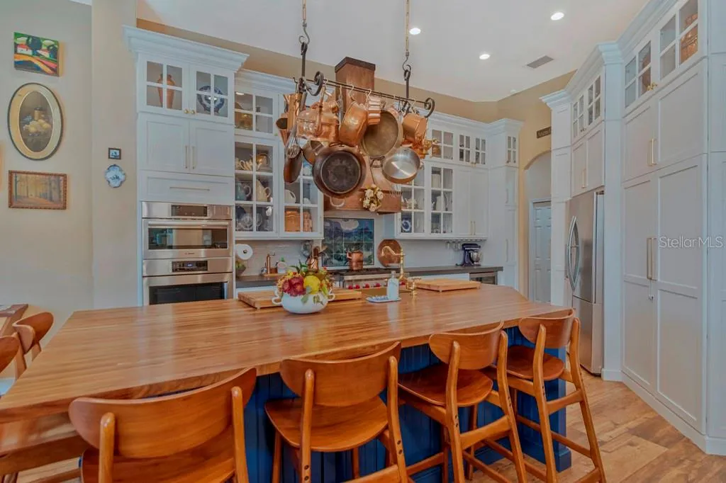 *Huge Kitchen Island with Butcher Block Countertops
