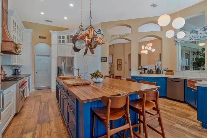 *Huge Kitchen Island with Butcher Block Countertops