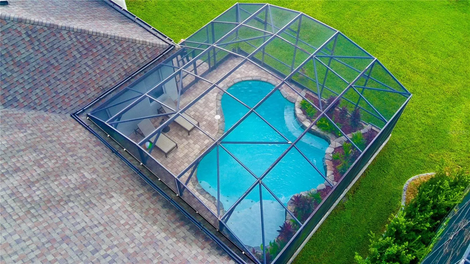 aerial photo of pool