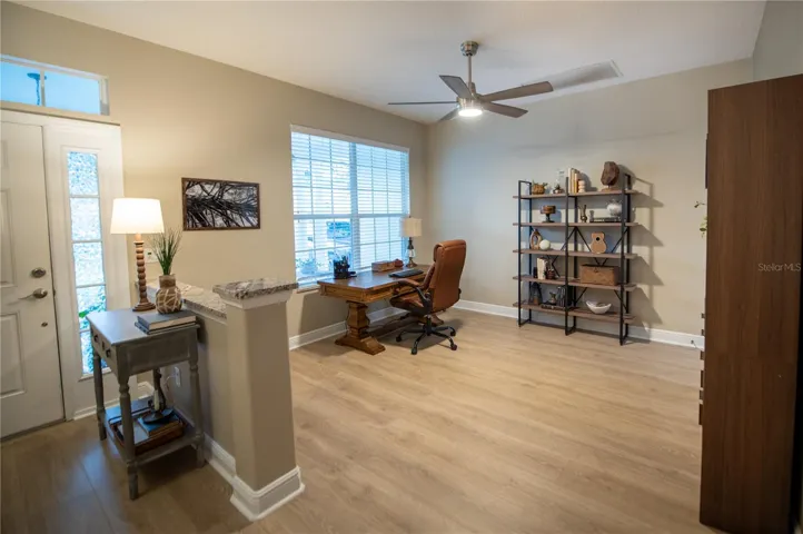 dining room being used as home office