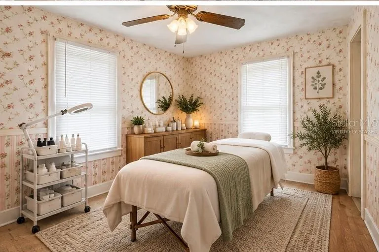Upstairs bed 3 (virtually staged as a facial session)