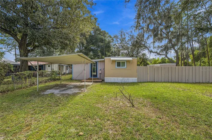 Front entrance and carport
