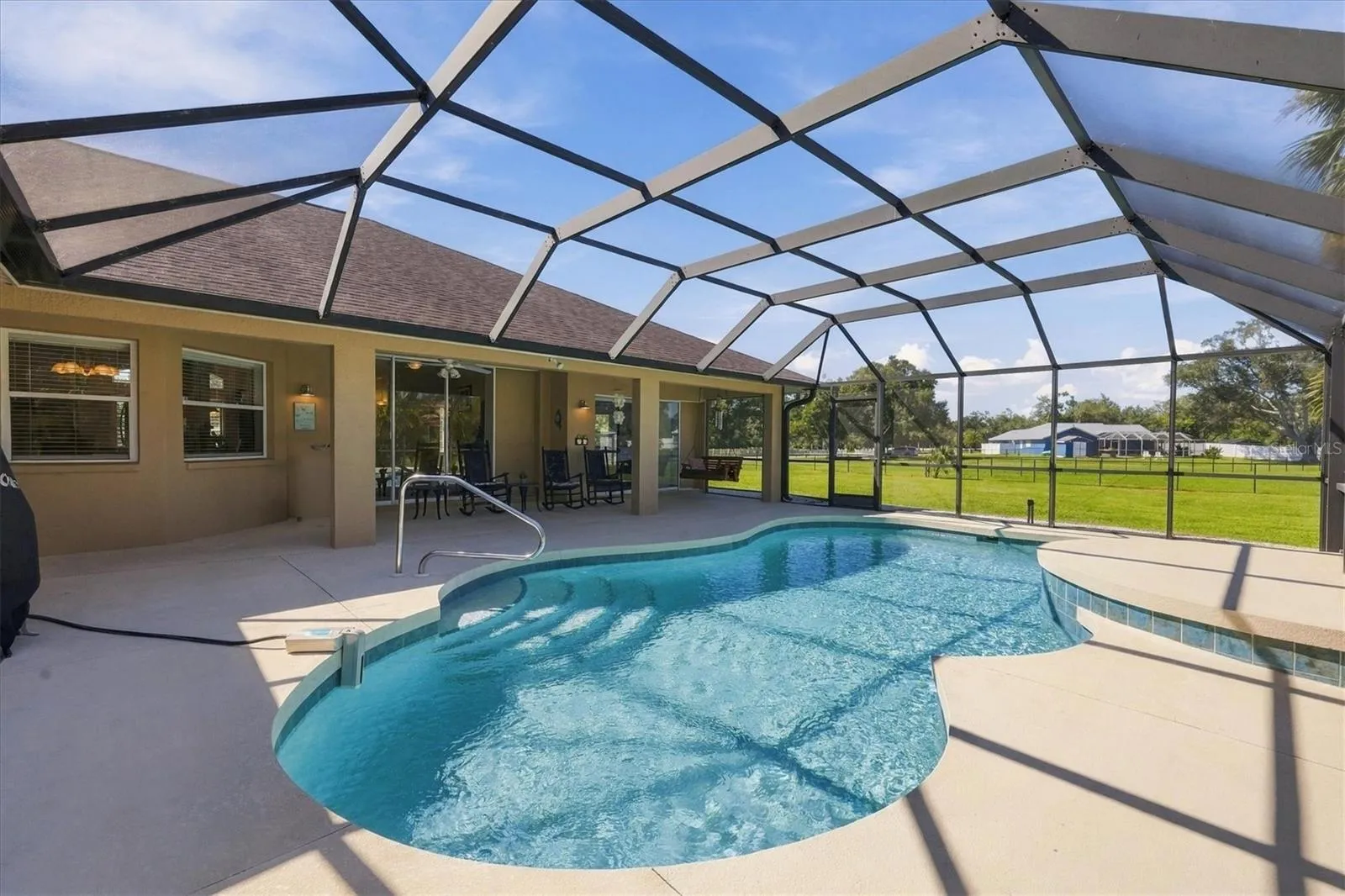 Pool measures roughly 27x14 ft.