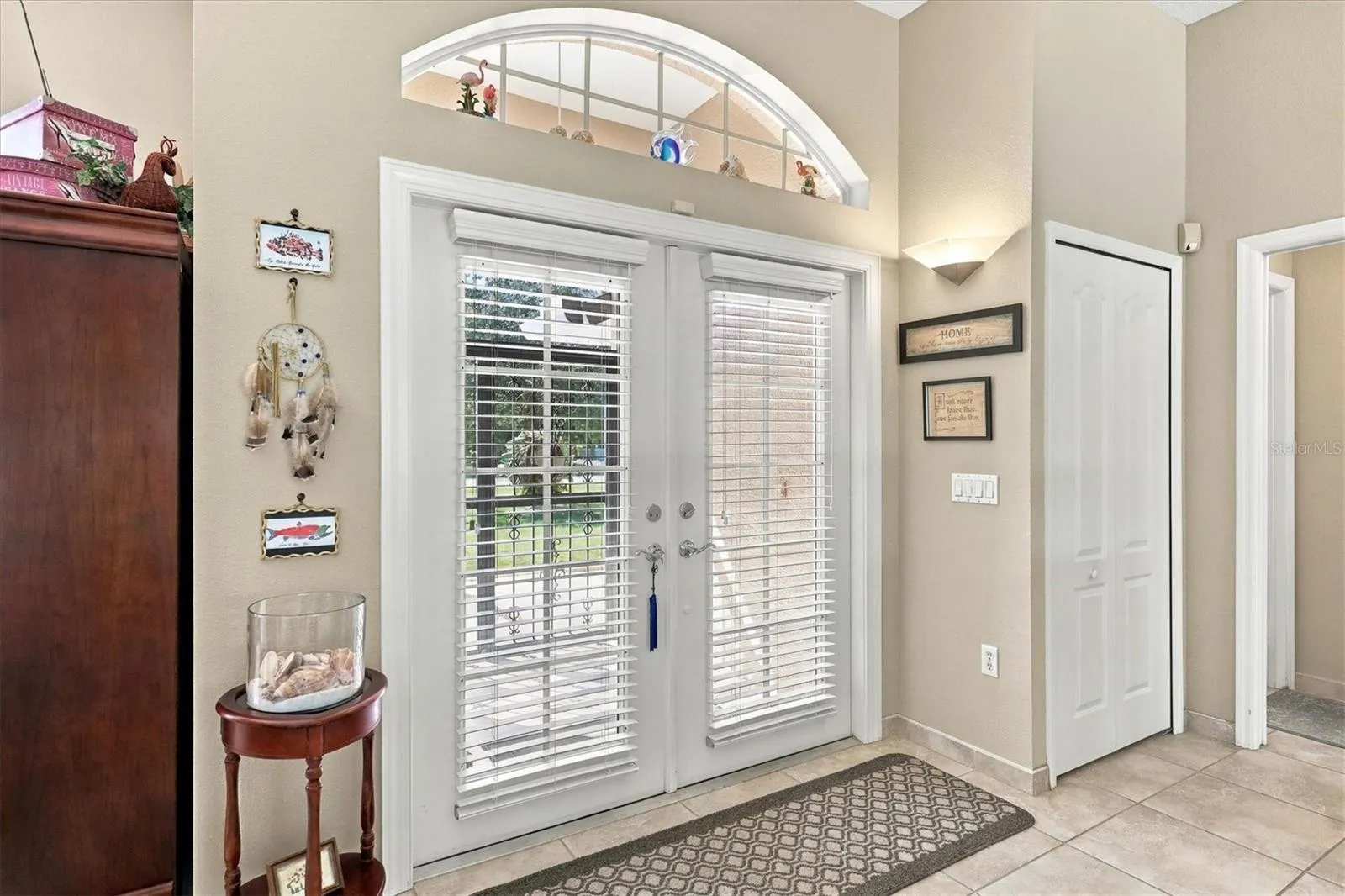 Interior shot of front door.
