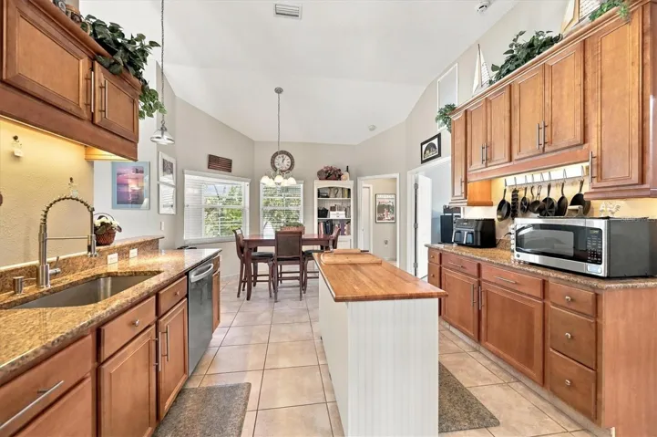 Entering kitchen from dining area.