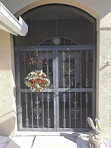 Front entry, screened.
