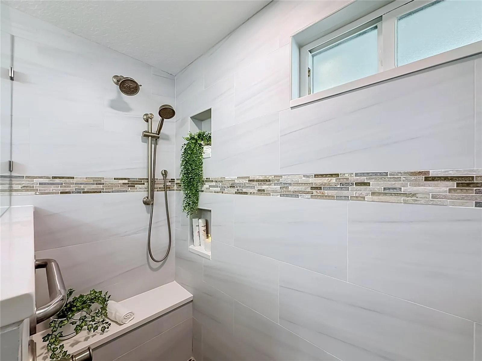 Walk in large shower