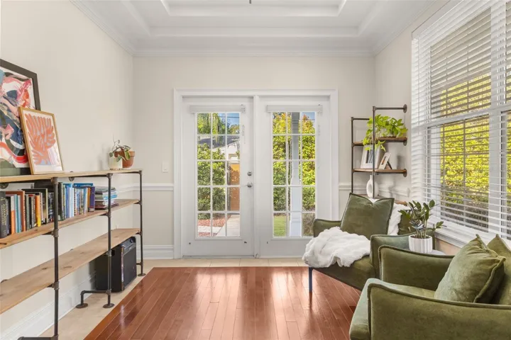 Inside front door to the right sits this den/office/ flex space with double door for privacy.