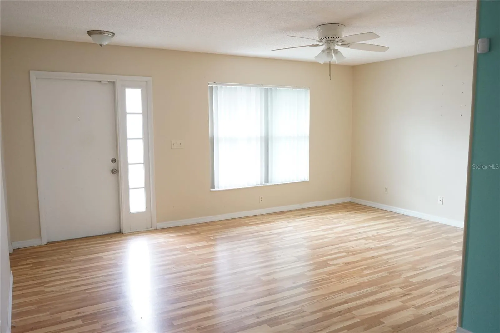 front door and living room