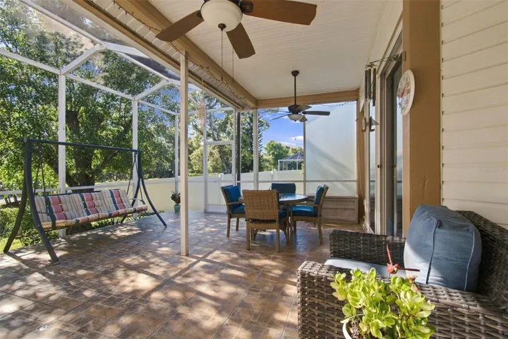 The lanai offers a peaceful retreat joining the indoor & outdoor spaces