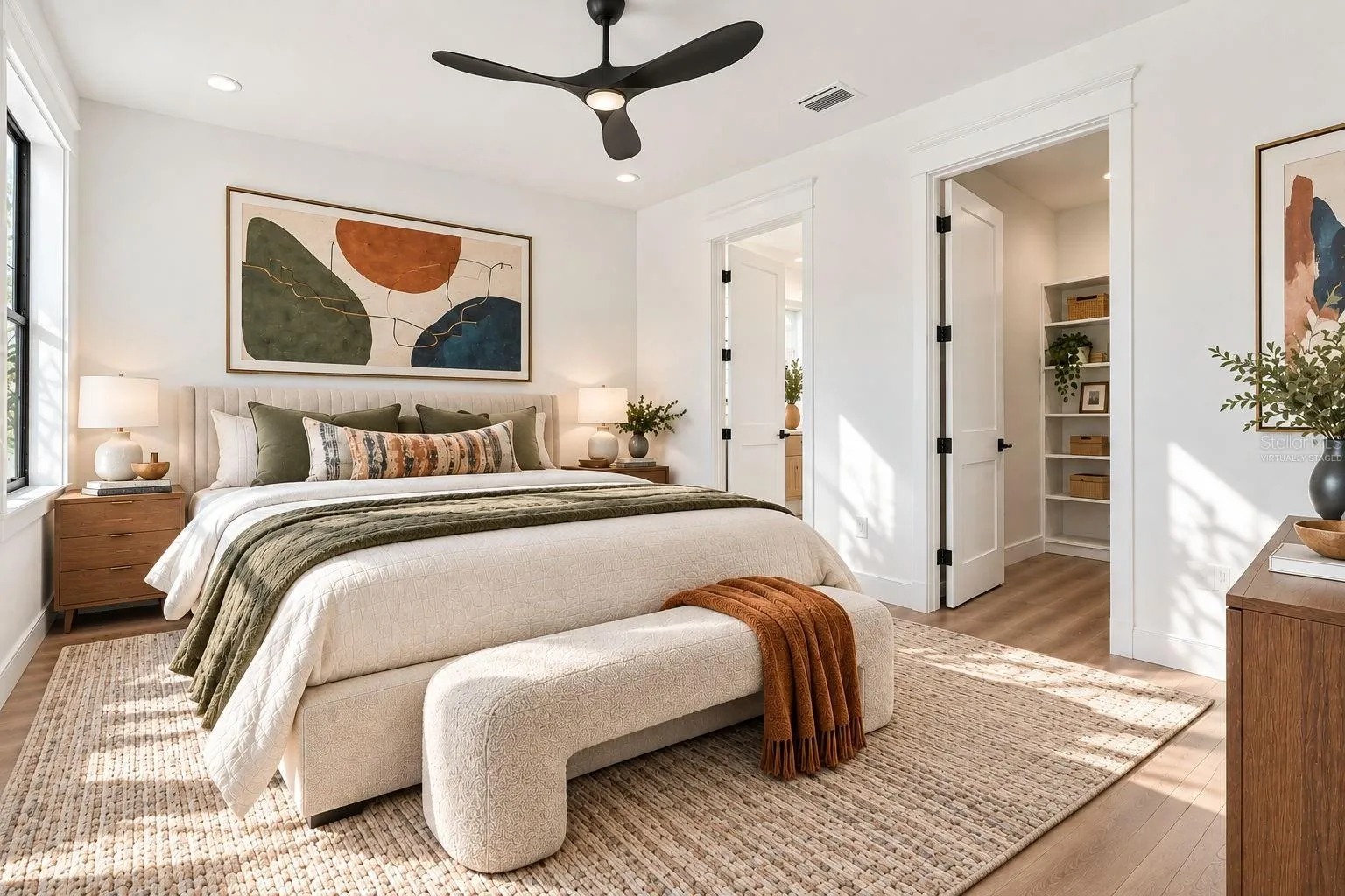 Primary bedroom virtually staged