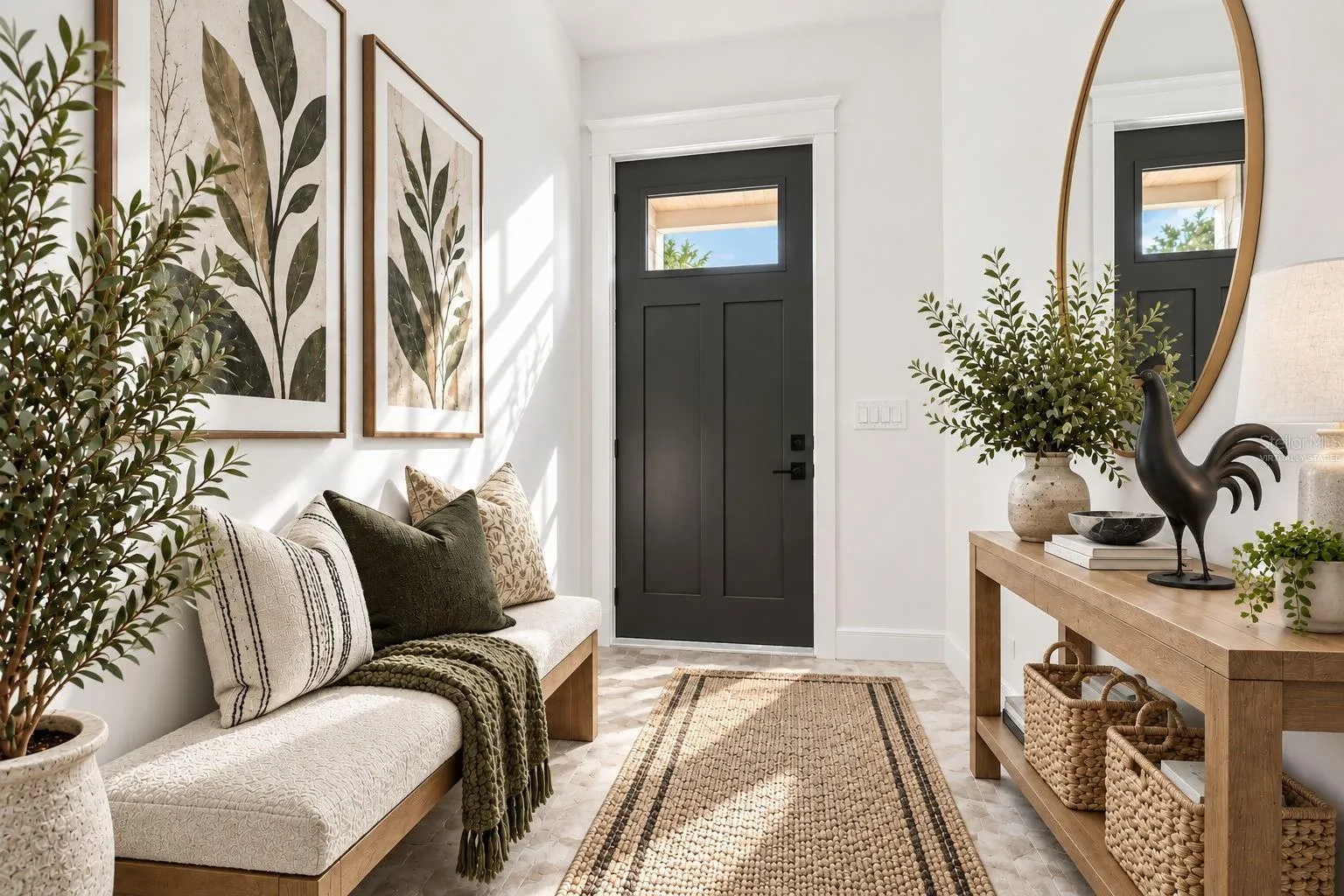 Virtually staged foyer