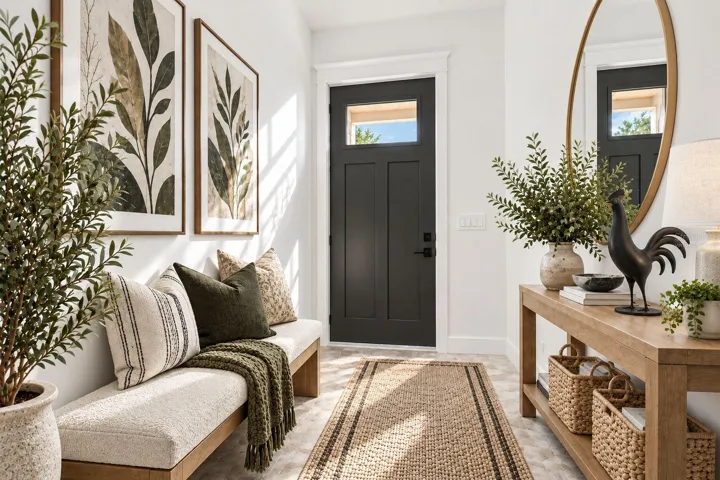Virtually staged foyer