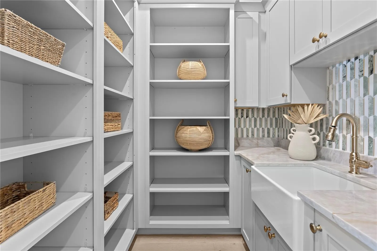 Pantry with farm sink