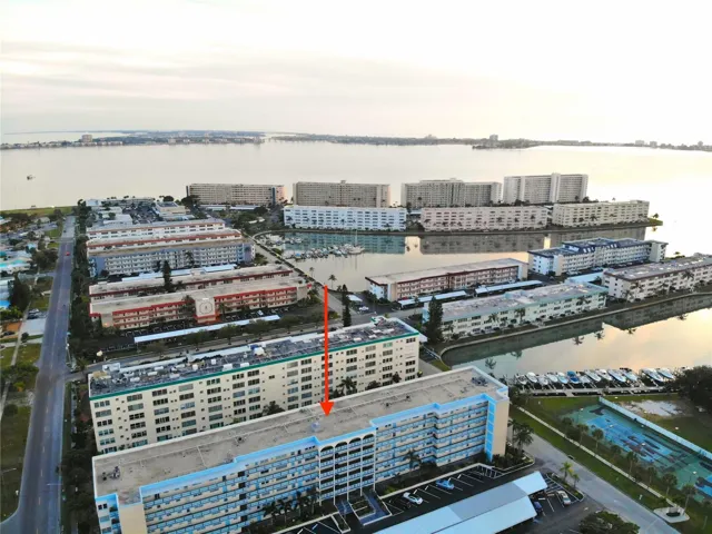 Town Shores Aerial Photograph showing Kenmore Building Exterior.