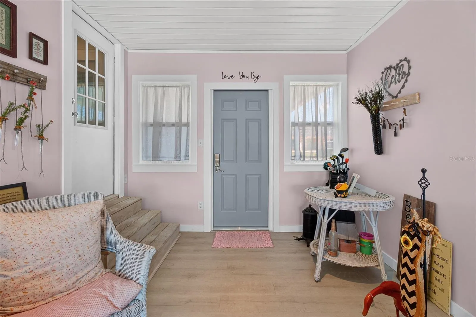 Facing front door