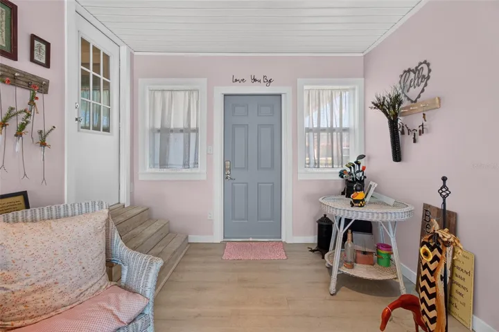 Facing front door