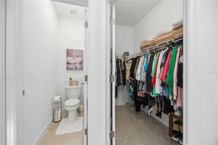 Walk in primary closet and water closet