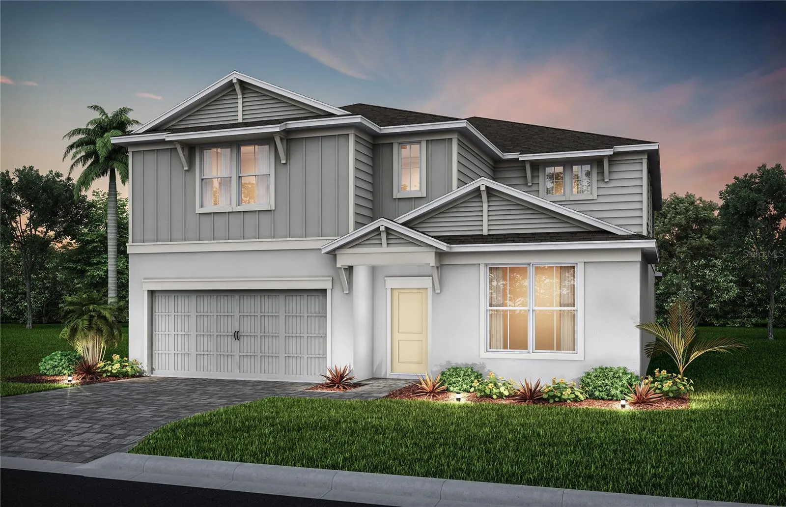 Exterior Design. Artistic rendering for this new construction home. Pictures are for illustrative purposes only. Elevations, colors and options may vary.