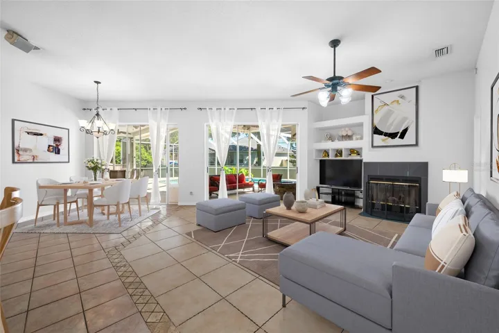 Family Room &amp; Dining Area - VIRTUALLY STAGED