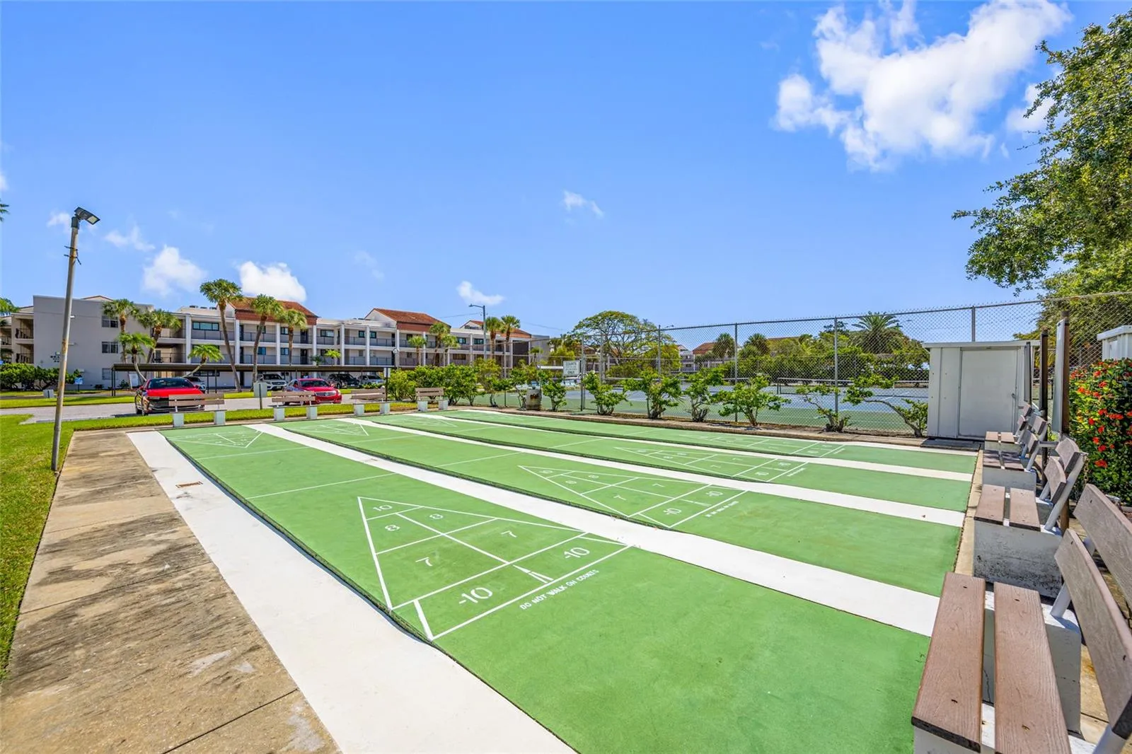 Shuffle board and Tennis Courts