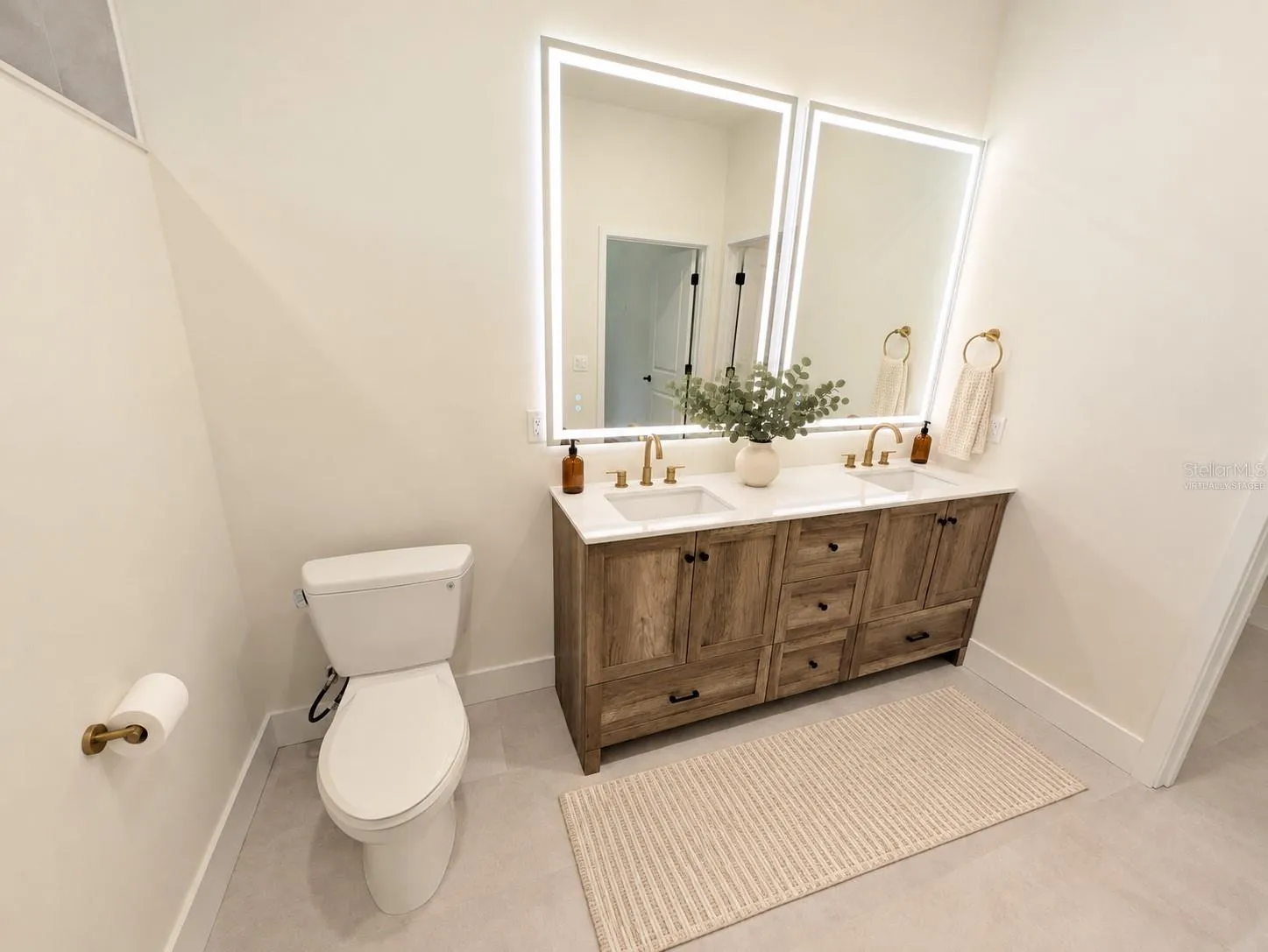 Primary bathroom Virtually staged