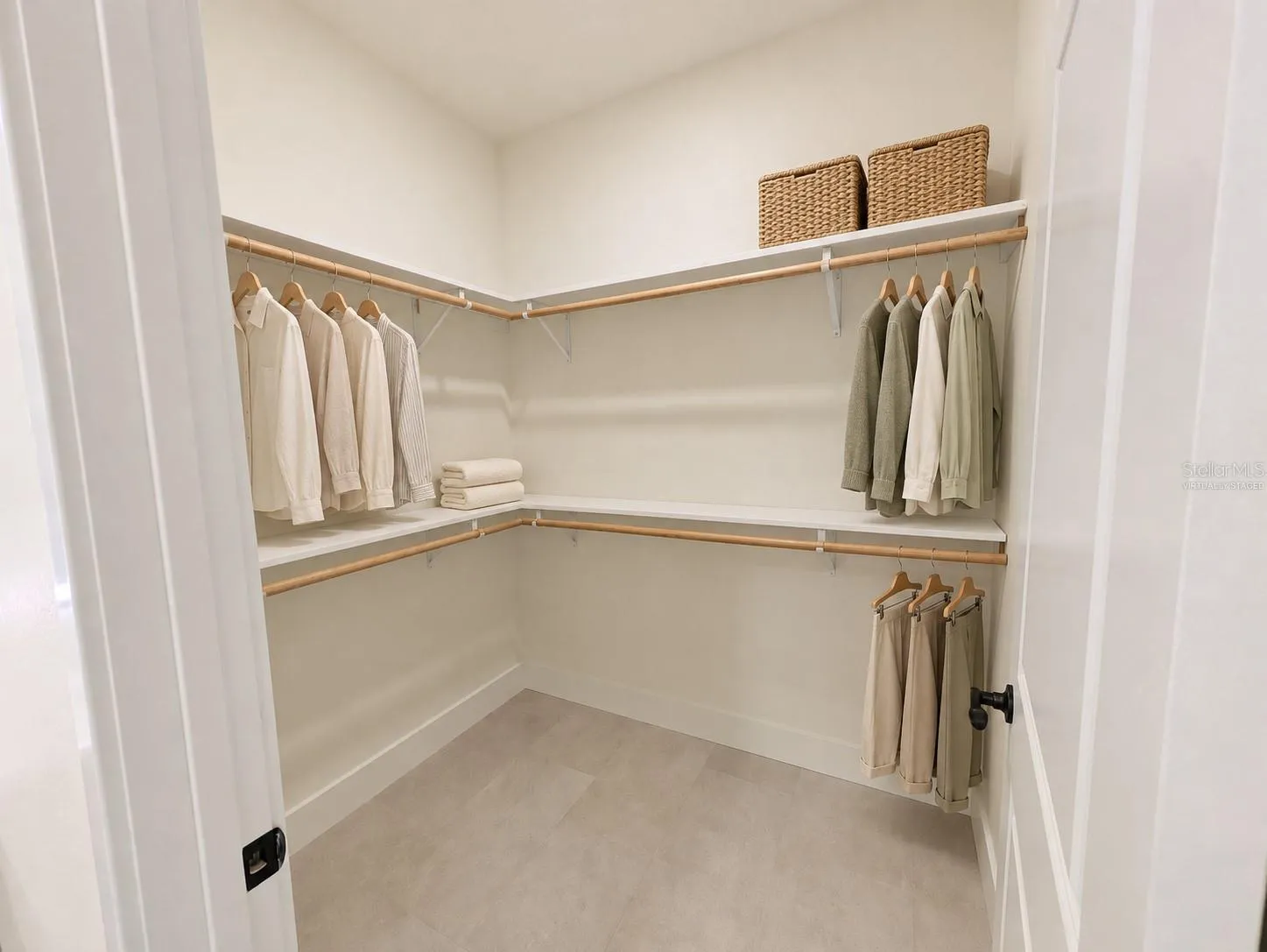 Primary closet Virtually staged