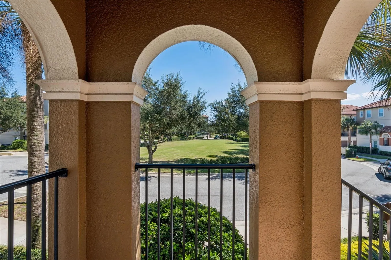 Front entry with park view
