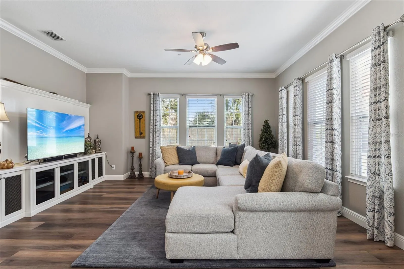 Living room with park view