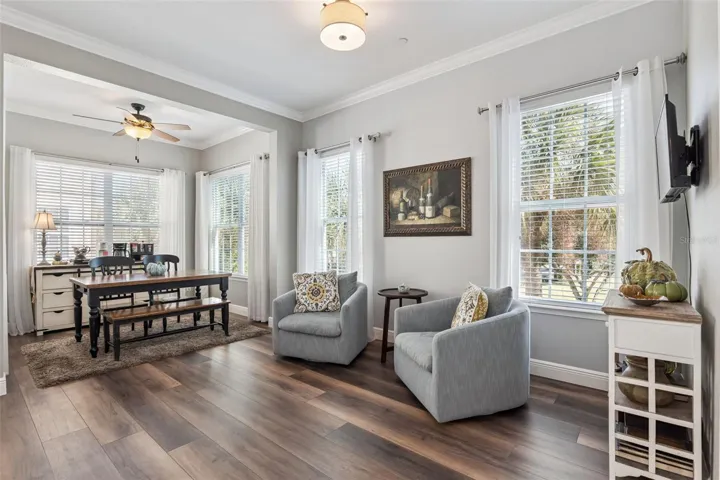 Dining and sitting area off of kitchen