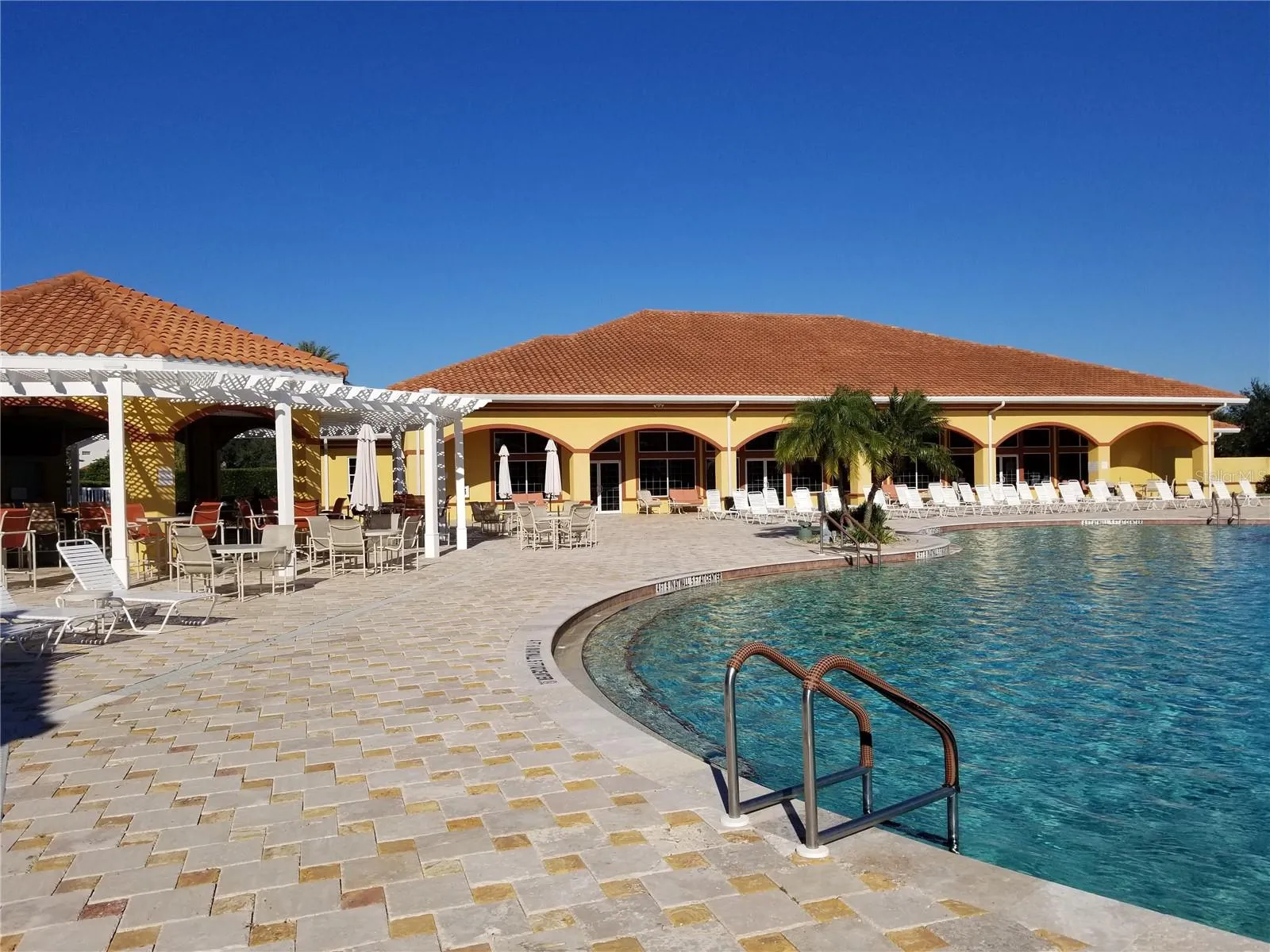 resort walking pool with sloped childrens area