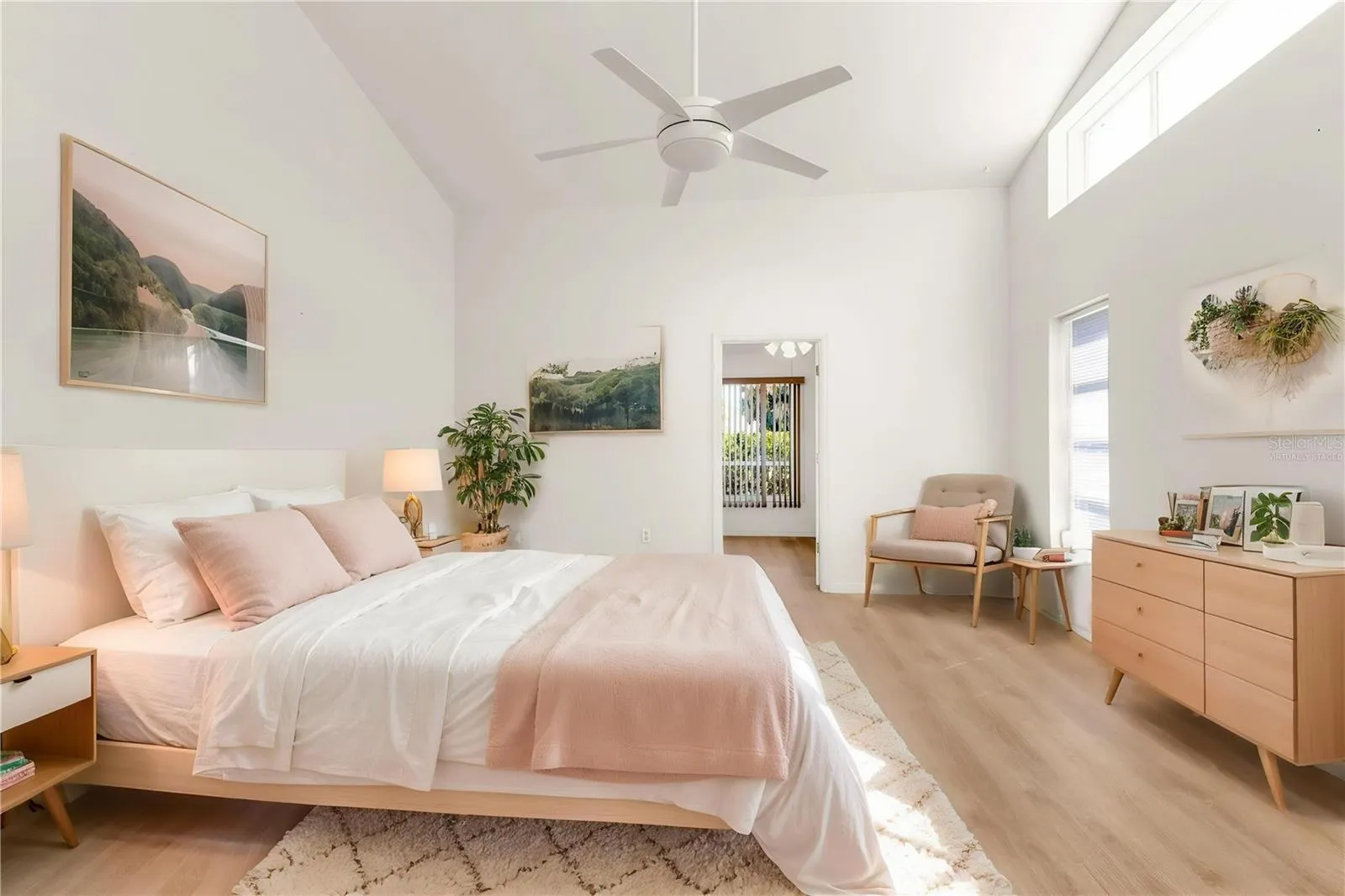 Primary bedroom virtually staged