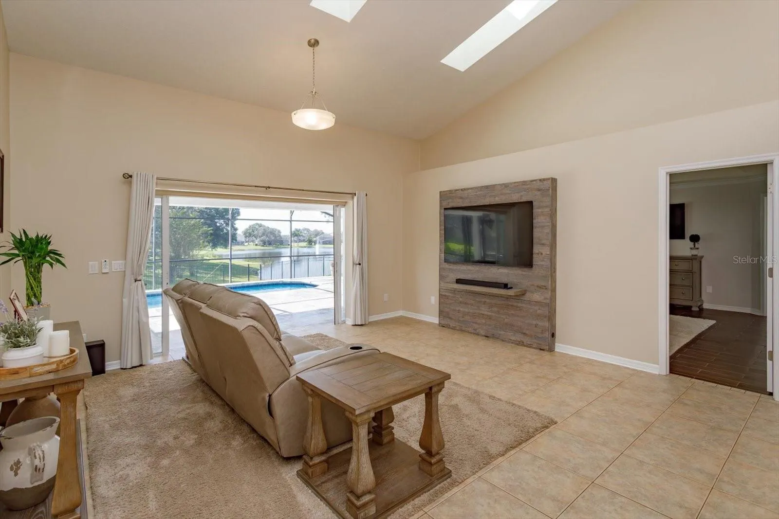 Vaulted ceilings with skylights for natural light