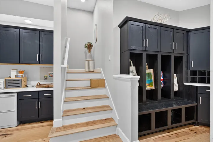 Hallway Drop Zone with Built-In Bench and Storage