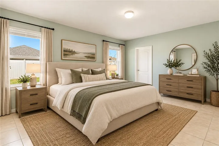 Virtual Staged Primary Bedroom